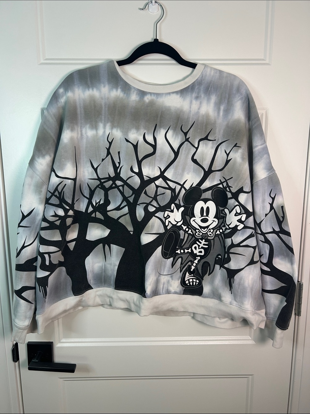 Disney White and Gray Fleece-Lined Sweatshirt
